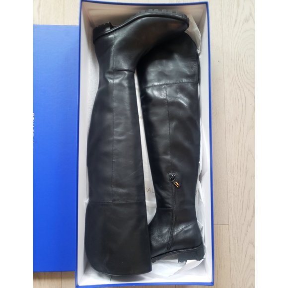NIB STUART WEITZMAN Amber Over The Knee Nappa Leather Boots Black Sz 8 - Picture 10 of 16